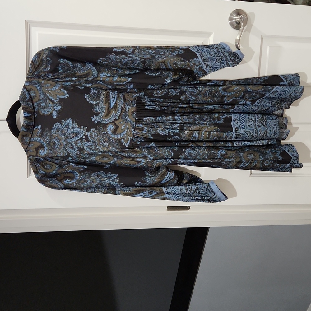 Free People Jacquard-Patterned Collared Mini Dress - image 7